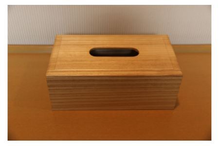 熟練桐たんす職人が手作りした桐のティッシュボックス（大）＜クリアオイル塗装＞
