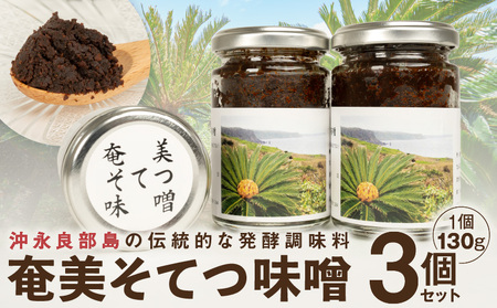 沖永良部島の伝統的な発酵調味料「奄美そてつ味噌130g」3個セット W009-084u 加工品 調味料 味噌