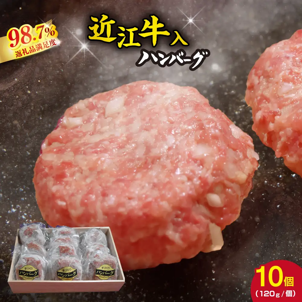 近江牛入（生）ハンバーグ【1.2kg（120ｇ×10個）】【AG09W】