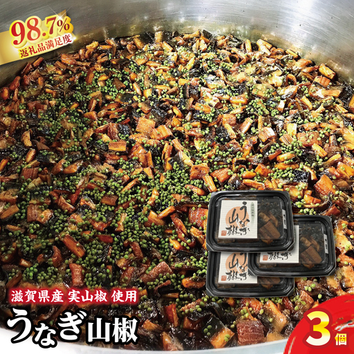 【滋賀県産　手摘み　実山椒香る！ 】うなぎ山椒　3個セット【D015W】 うなぎ