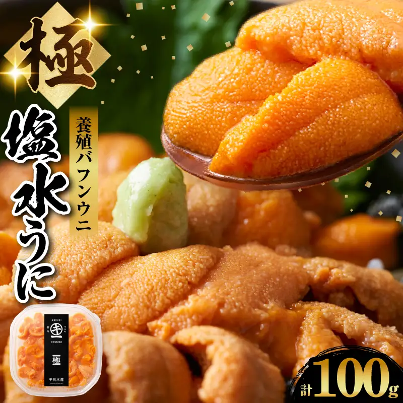 浜中産　養殖エゾバフンウニ(塩水パック)100g_H0009-115