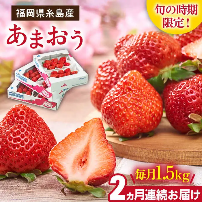 【先行受付】【全2回定期便】糸島産【春】 あまおう 6パック 毎月計1.5kg 【2027年2月以降順次発送】 糸島市 / 南国フルーツ株式会社 [AIK027]