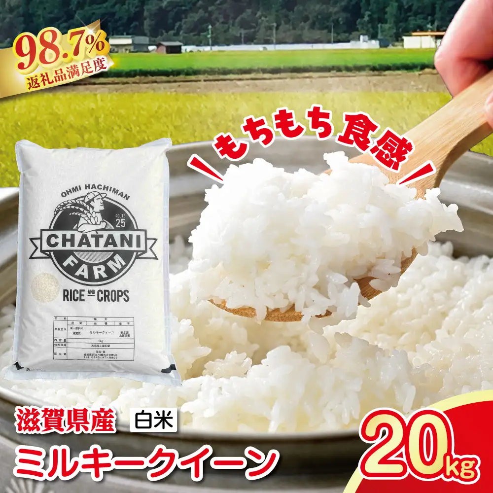 【新米】令和8年産　近江米　ミルキークイーン 白米【20kg（10kg×2袋）】【V015W1】 近江米