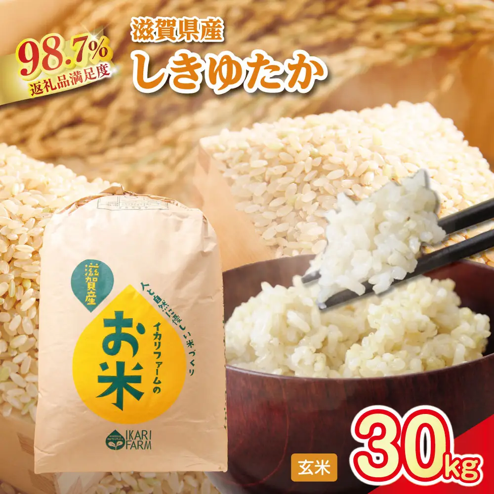 【新米】令和8年産　すっごいもちもち　「しきゆたか」　玄米【30kg×1袋】【C008W2】近江米