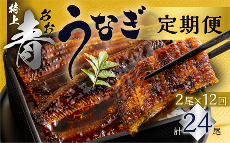 【定期便】幻の青うなぎ 蒲焼 2尾 全12回 定期便