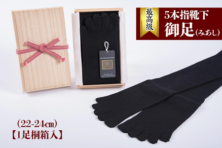 最高級5本指靴下「御足 (みあし)」(22-24cm)【1足桐箱入】[2493]