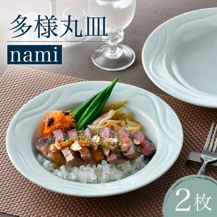 【波佐見焼】多様丸皿 2枚セット（nami）食器 プレート【正右衛門窯】[BG14] 波佐見焼