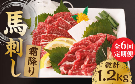 【6回定期便】霜降り馬刺し 計200g（2pc）【馬刺しの郷 民守】 特産品 霜降り 馬刺し [ZBL068]