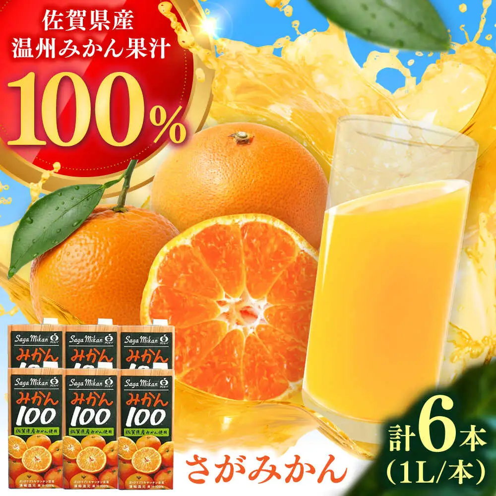 果汁100% さがみかんジュース 1L×6本 / みかんジュース [41AABE001]