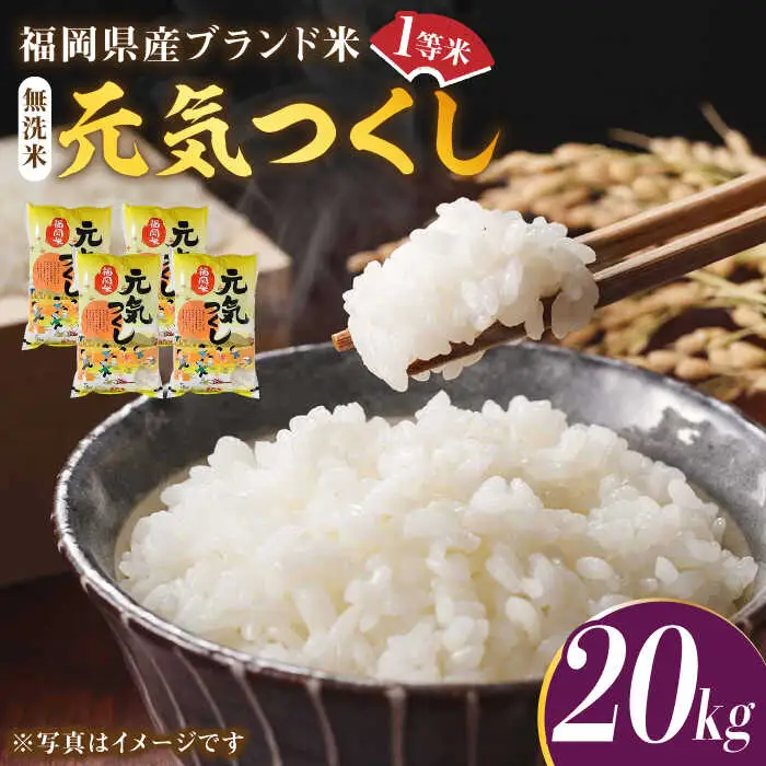 【先行予約】【令和7年産】福岡県産ブランド米「元気つくし」無洗米 20kg (5kg×4袋)【2025年11月以降順次発送】 [ABDD006]