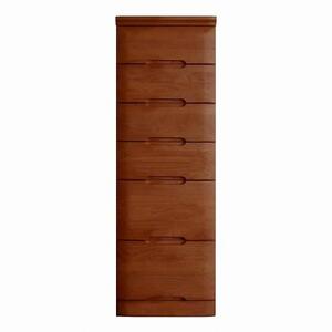 チェスト タンス 幅44 6段 奥行44 ニレ材 ブラウン色 プラム 桐たんす 箪笥 婚礼家具 衣類収納 大川家具【丸田木工】
