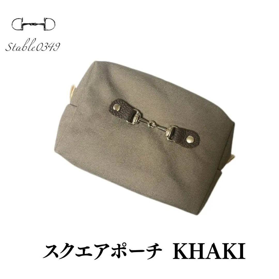 スクエアポーチ KHAKI | ポーチ 小物入れ レディース 福島県