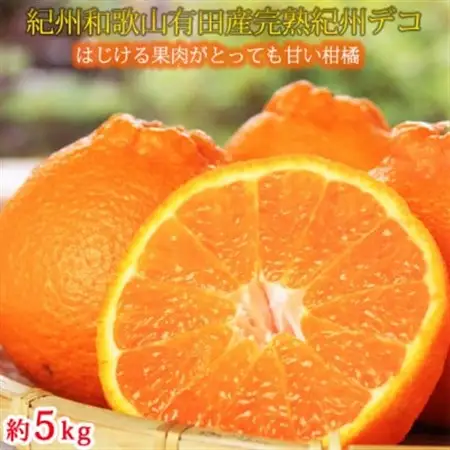 果肉プリプリ♪　完熟紀州デコ(不知火) 約5kg【日高町】【配送不可地域：離島】【1216970】