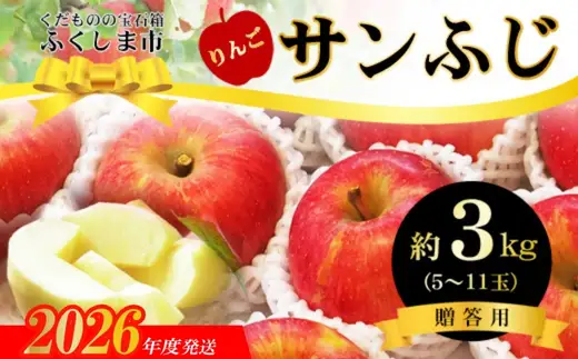 No.2771 ふくしまのサンふじりんご　約3kg【2026年度発送】