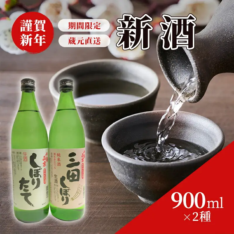 【期間限定発送】 蔵元直送 新酒で謹賀新年！ 2種セット 900ml 2本