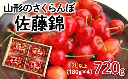 山形のさくらんぼ 佐藤錦 720g(180g×4パック) 2Lサイズ以上 【令和9年産先行予約】FS25-517