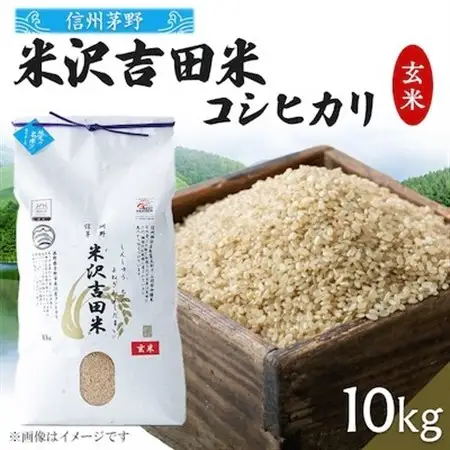 新米　霧ヶ峰高原からの伏流水が育んだお米「信州茅野　米沢吉田米」玄米10kg(10kg×1個)_ 玄米 米 こめ コメ   コシヒカリ 米 こしひかり_【1454543】