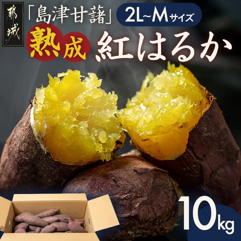 島津甘藷　熟成紅はるか 10kg(2L～M)〔A7-001-10kg〕_(都城市) 島津甘藷 紅はるか 10kg サツマイモ 熟成 未選別 2L～M さつまいも 熟成 芋 定番 焼き芋 アウトドア