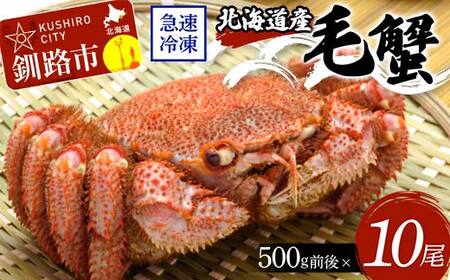 北海道産毛蟹500g前後×10尾 北海道 カニ 毛ガニ 毛蟹 かに かに味噌 急速冷凍 活蟹 活毛蟹 活毛ガニ F4F-8643