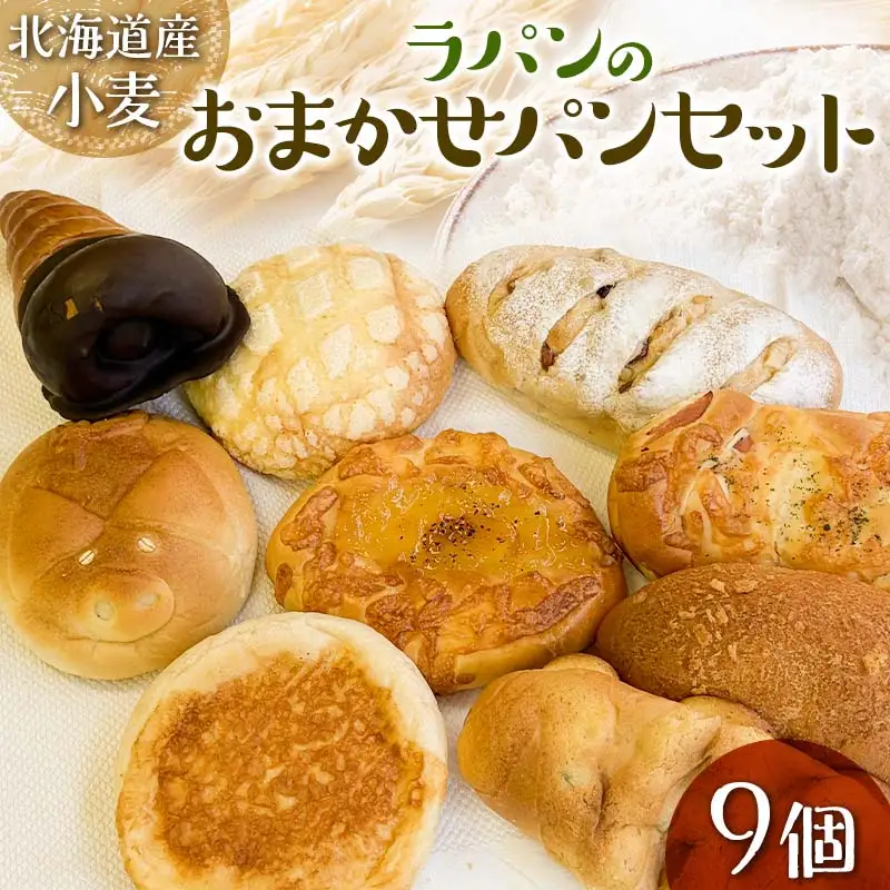 【9個セット】北海道小麦を使用したラパンのおまかせパンセット EB8-0296