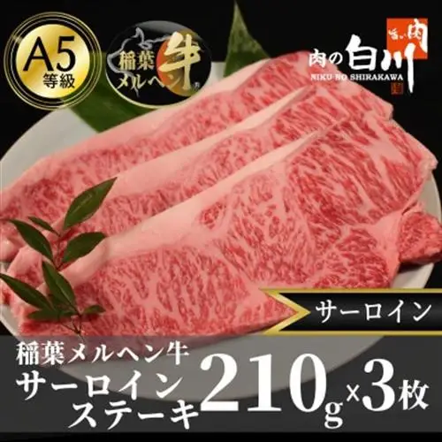 稲葉メルヘン牛(A5)サーロインステーキ(210g×3枚)【配送不可地域：離島・北海道・沖縄県・東北・中国・四国・九州】【1291453】