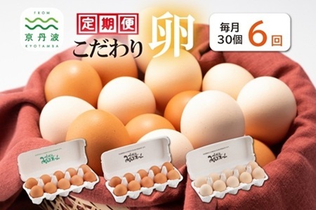 【卵 定期便6か月】京丹波3種のこだわりたまご 卵30個
