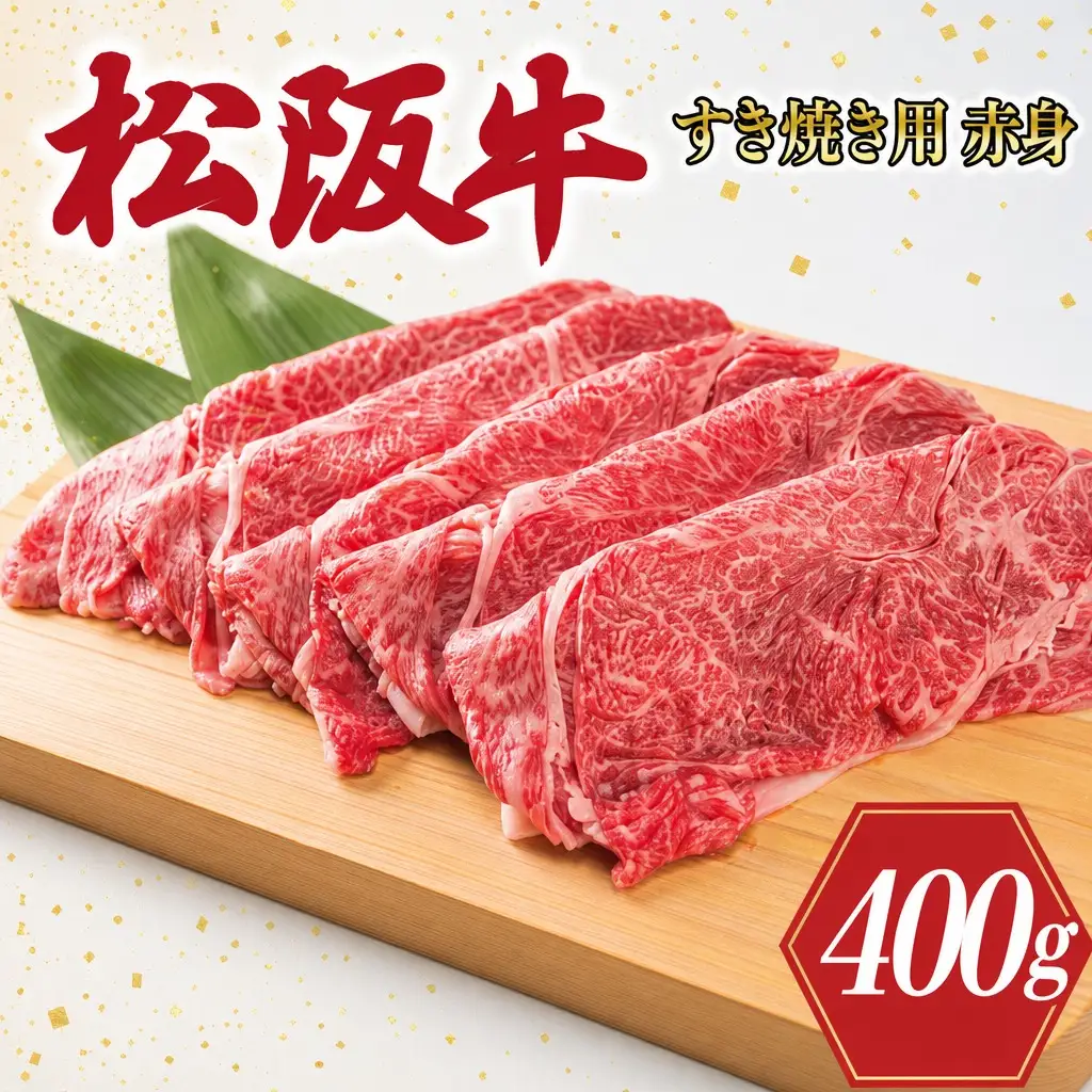 松阪牛 すき焼き【400g】赤身 ﾓﾓ ｳﾃﾞ 牛肉 和牛 しゃぶしゃぶ MM8