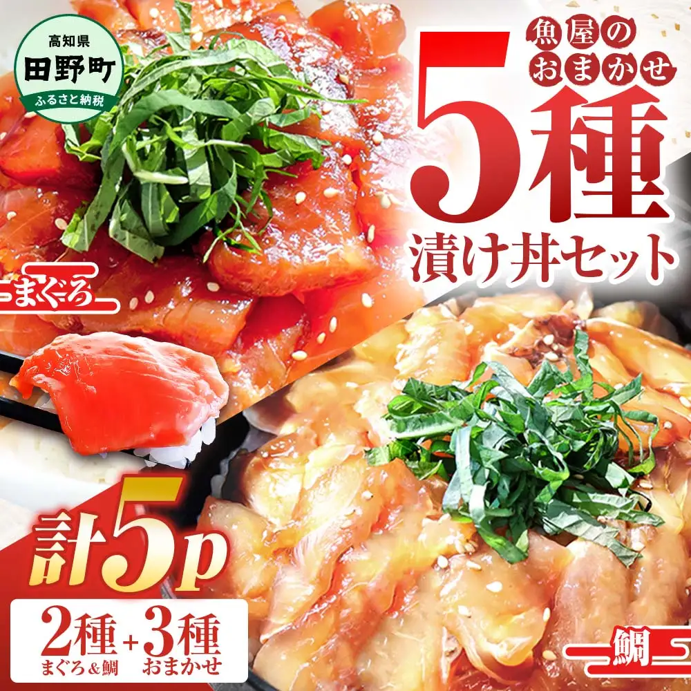 漬け丼 海鮮5種食べ比べセット 訳あり 80g×5P【漬け丼】