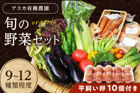 京都・京野菜セット（卵付き）【アスカ有機農園】京の旬野菜セットL平飼い卵付き（栽培期間中農薬・化学肥料不使用）＜京都 オーガニック アクション加盟＞京野菜セット・野菜 詰め合わせ・栽培期間中 無農薬・有機野菜（オーガニック野菜）などのセット・玉子付き・卵・たまご・京野菜・旬野菜・有機野菜・セット・詰め合わせ
