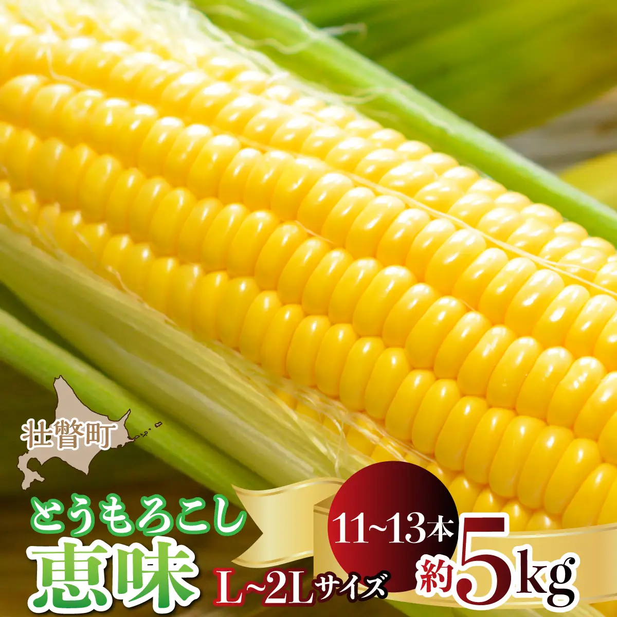 ＜2026年8月初旬よりお届け＞約5kg！北海道壮瞥産とうもろこし（恵味）【Ｌ～2Lサイズ 11～13本】 SBTP002