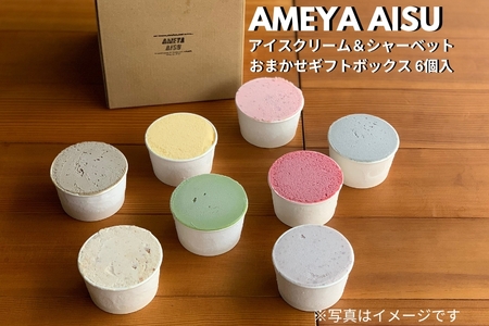 AMEYA AISU アイスクリーム＆シャーベット おまかせギフトボックス 100ML×6個入
