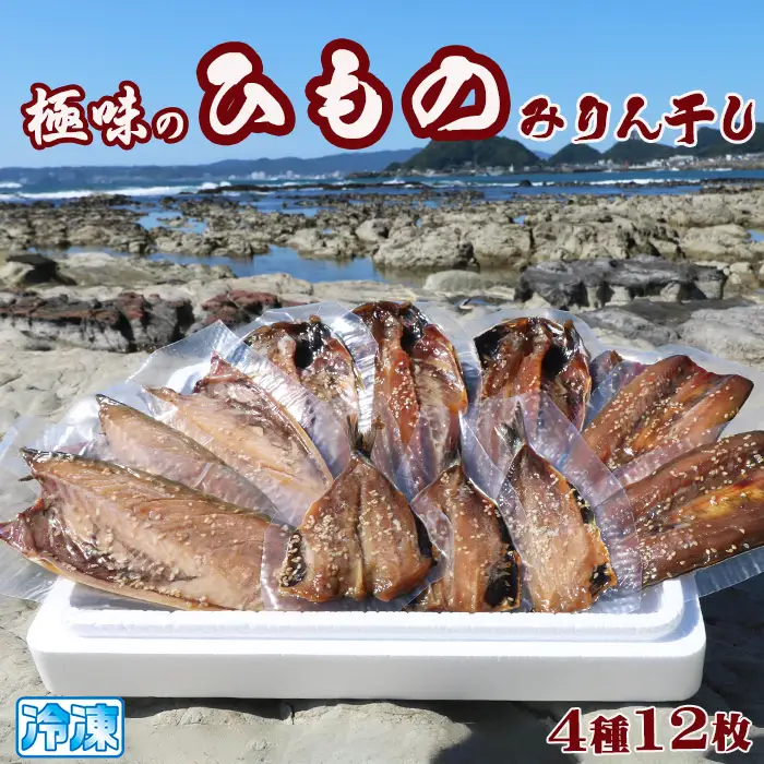 【極味のひもの】特製！みりん干し詰合せ ４種12枚　[0015-0054]