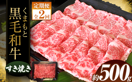 【定期便2回】くまもと黒毛すきやき500ｇ | 黒毛和牛 牛肉 熊本県 黒毛和牛 牛肉 熊本 黒毛和牛 牛肉 和水町 黒毛和牛 牛肉 和水 黒毛和牛 牛肉 なごみ 黒毛和牛 牛肉 くまもと 黒毛和牛
