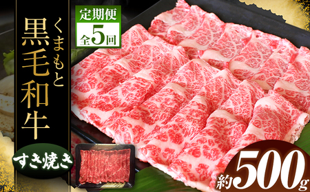 【定期便5回】くまもと黒毛すきやき500ｇ | 黒毛和牛 牛肉 熊本県 黒毛和牛 牛肉 熊本 黒毛和牛 牛肉 和水町 黒毛和牛 牛肉 和水 黒毛和牛 牛肉 なごみ 黒毛和牛 牛肉 くまもと 黒毛和牛