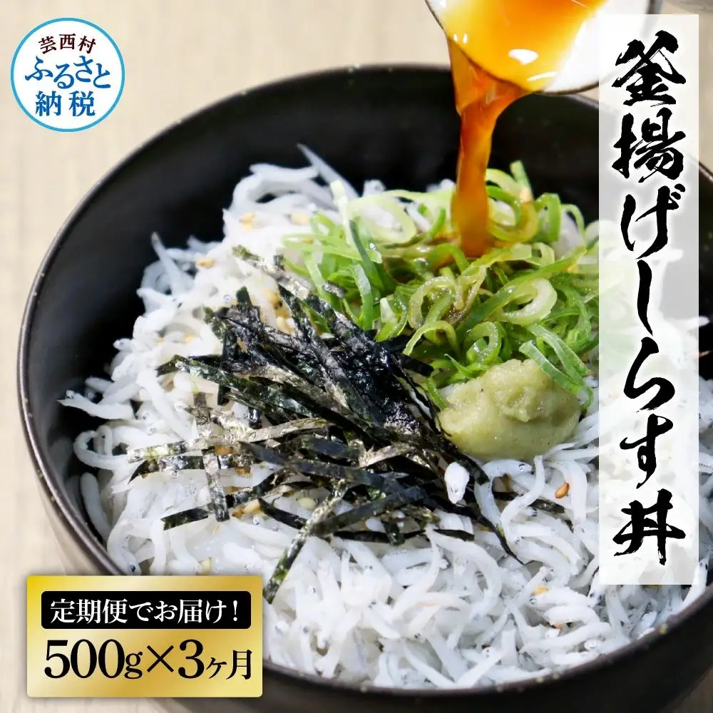 《3ヶ月定期便》高知県産釜揚げしらす500g 
