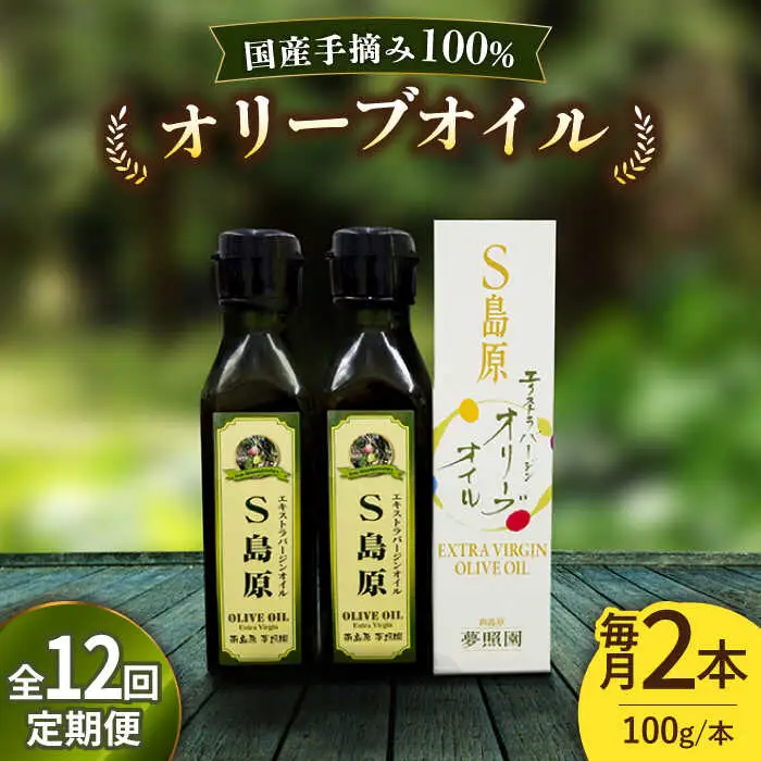 （12回定期便）【国産 手摘み 100%】南島原産 オリーブオイル S島原 2本 セット / オリーブ オイル 油 あぶら 食用油 / 南島原市 / ふるさと企画 [SBA069]