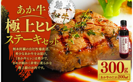 あか牛 極上 ヒレ ステーキセット 150g×2枚 あか牛のたれ 200ml付き