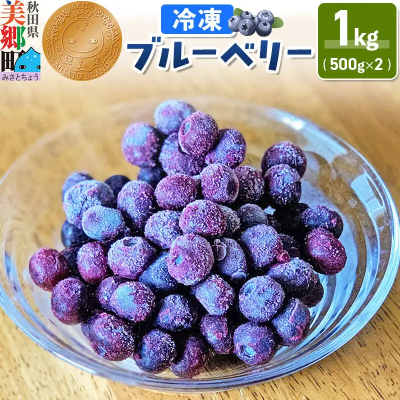 くろかわ農園 冷凍ブルーベリー 1kg（500g×2パック） 秋田県美郷町