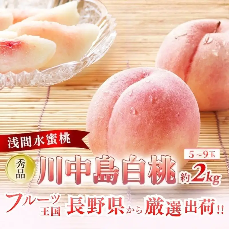 桃 川中島白桃 秀品 約2kg 5～9玉 果物 フルーツ 桃