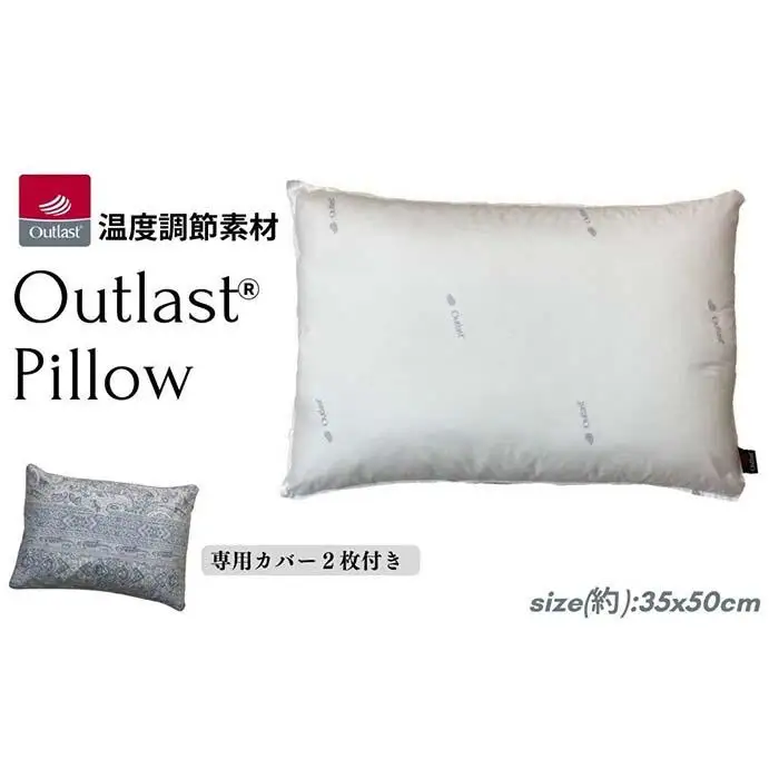 《アウトラスト 枕 カバー2枚付 35x50cm リーブ ブルー》OLSリーブBL