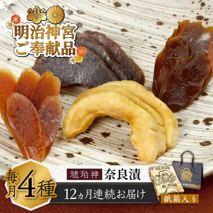 【全12回定期便】奈良漬 「琥珀漬」730g 紙箱入り  [ABAE039]
