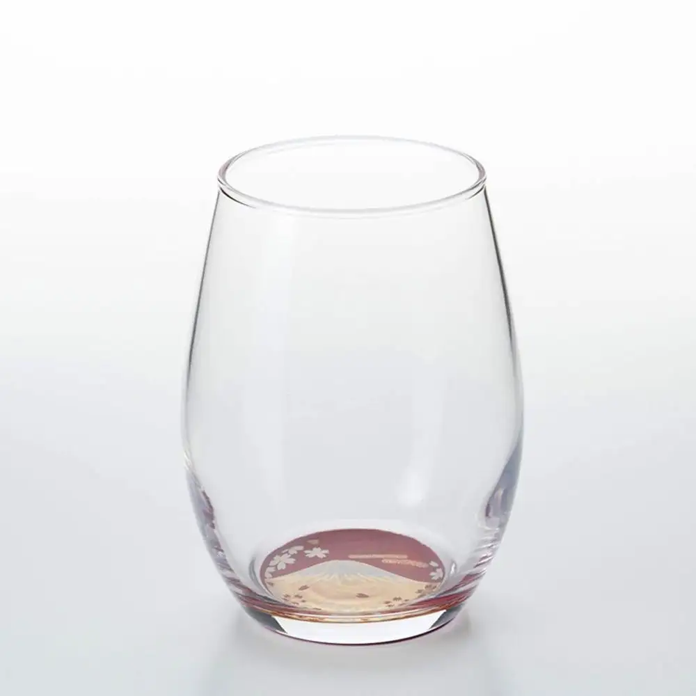 ぬりもん de Verre だるまグラス 蒔絵 富士山 赤