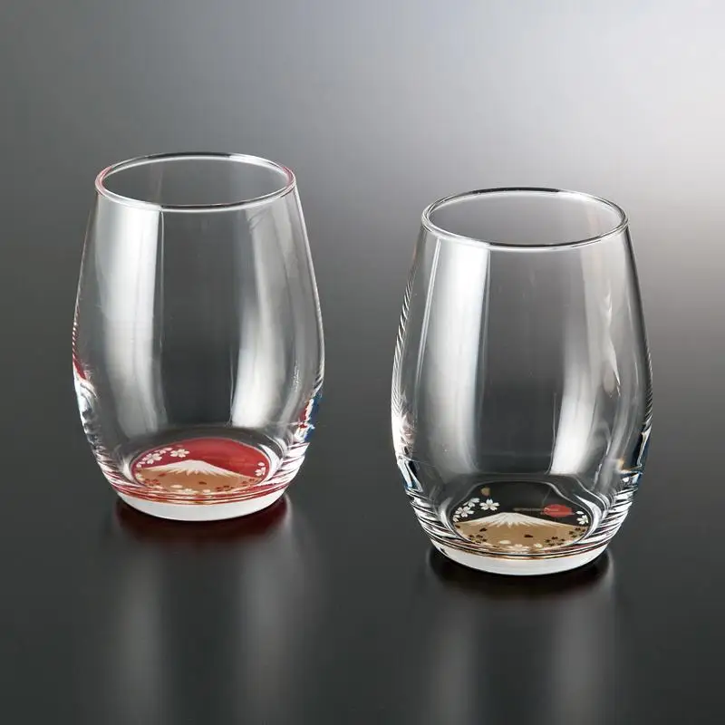 ぬりもん de Verre だるまグラス 蒔絵 富士山 ペア