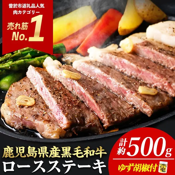 ロース ステーキ 2枚セット＜2枚・計約500g＞ 牛肉 4等級以上 鹿児島県産 黒毛和牛【ナンチク】B1-01-v07