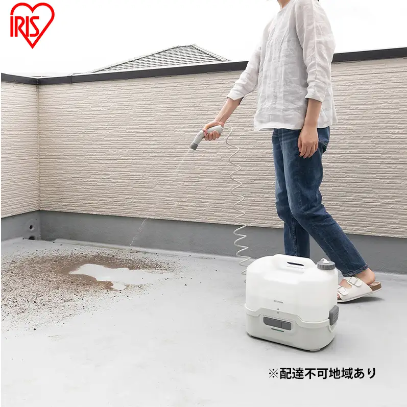 充電式ポータブルウォッシャー JPW-T81-W/H ホワイト/グレー 洗浄機 コードレス 充電式 バッテリー式 ホース タンク 温水洗浄 大容量 洗車 ガーデニング 屋外 持ち運び アイリスオーヤマ 掃除グッズ 