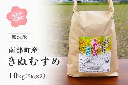 ＜令和7年産＞鳥取県南部町産「無洗米きぬむすめ」10kg(5kg×2袋) 　板谷米穀店