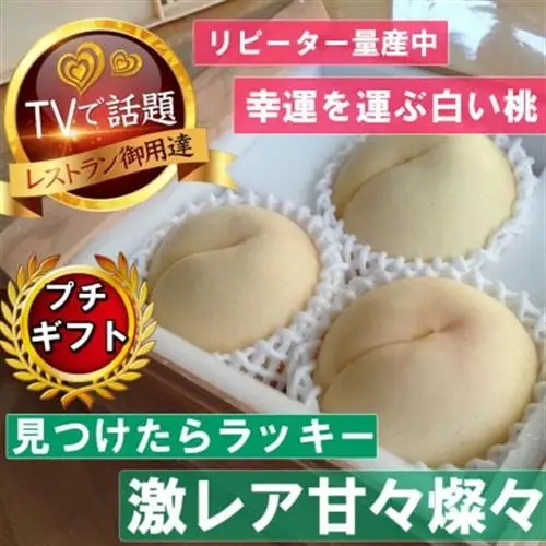 2027年発送先行受付【激レア縁起深い白い桃甘々燦々】人気品種指定ギフト5年連続TV出演話題ブランド【配送不可地域：離島・北海道・沖縄県・中国・四国・九州】【1465336】