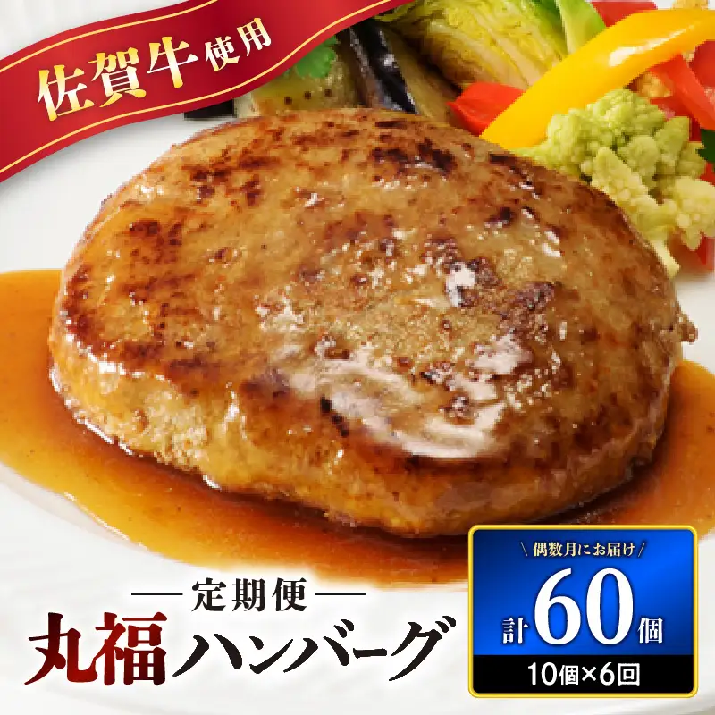 佐賀牛 丸福ハンバーグ10個 定期便（6回）【偶数月】／ ハンバーグ【Z090】