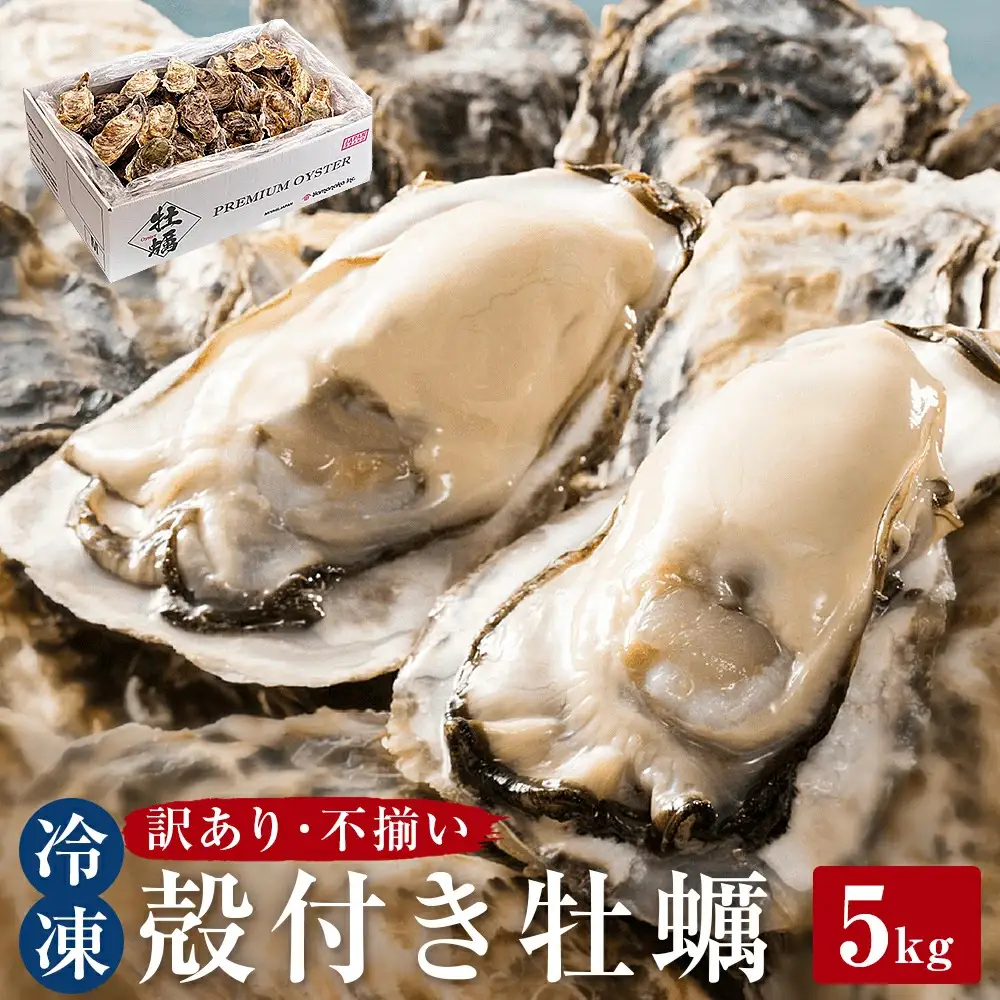 訳あり 冷凍 殻付き牡蠣 5kg 加熱用 三陸産 牡蠣