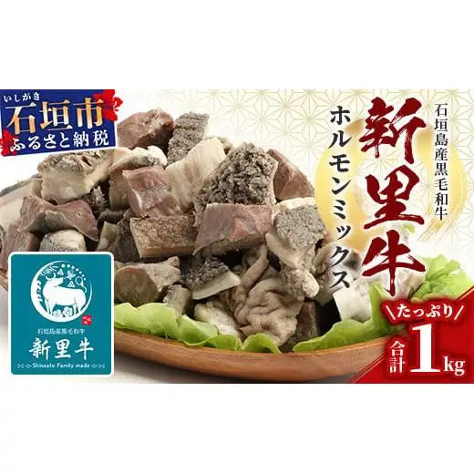石垣島産 黒毛和牛 新里牛 ホルモンミックス(500g×２) 合計1kg SZ-23